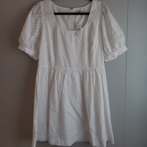 LOFT White Textured Blouse with Puff Sleeves Size 8 NEW w Tags